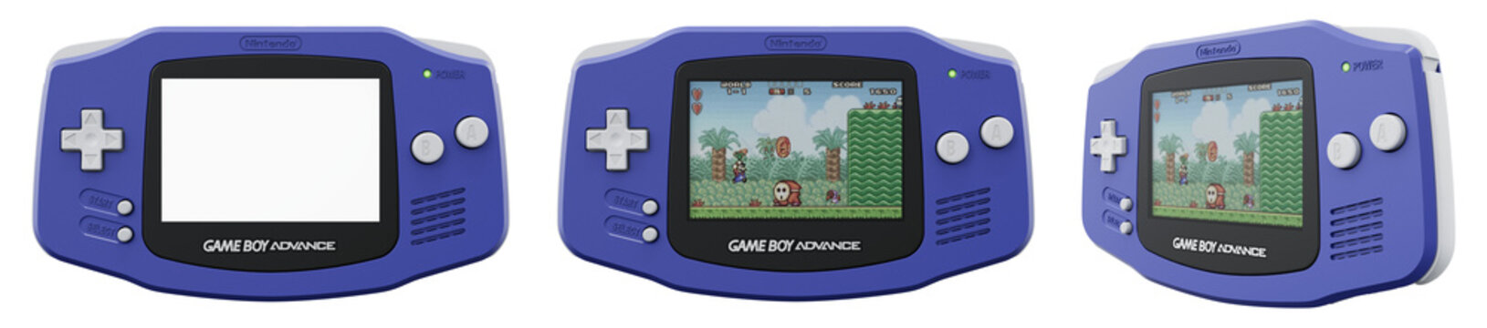 Nintendo GameBoy Advance with Super Mario Land retro console - transparent PNG	