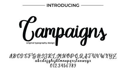 Campaigns Font Stylish brush painted an uppercase vector letters, alphabet, typeface