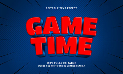 Obraz premium game time editable text effects with a kids and happy theme