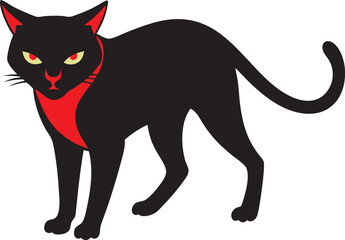 Halloween dangerous looking scary black cat 