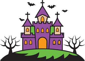 Spooky haunted castle of Halloween
