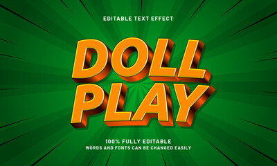 doll play editable text effects with a game and kids theme