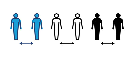 Social distance icon vector. social distancing icon. self quarantine sign