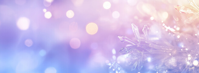 Soft Pink Background with Delicate Bokeh of Lights and Snowflakes, Creating a Charming Winter Wonderland for Christmas and New Year&rsquo;s Celebration Design Projects