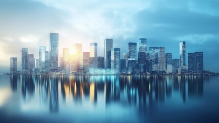 Fototapeta premium Cityscape buildings architecture various ideas and concepts. Ai generated