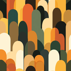 Obraz premium Seamless Abstract Geometric Pattern: Colorful Overlapping Shapes