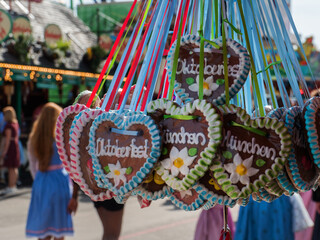 Traditional Oktoberfest Gingerbread Hearts at Fair