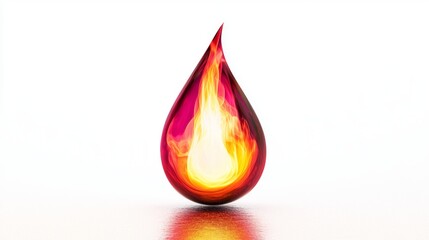 A flame with a smooth, teardrop shape