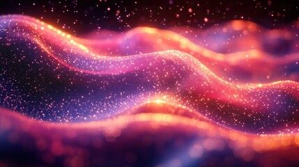 Abstract Wavy Design with Shimmering Lights