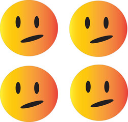 simple orange emoticon with gradient