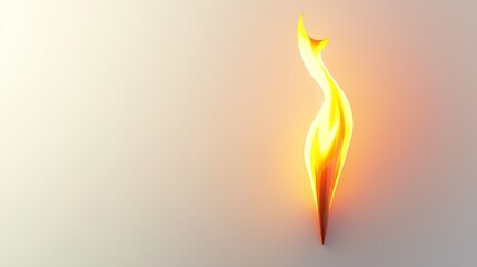 A single flame with a narrow, vertical structure