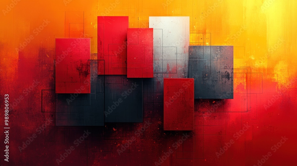 Canvas Prints Abstract Art: Red and Orange Hues