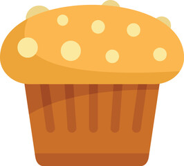 Muffin with chocolate chips is freshly baked and emanating a delicious aroma