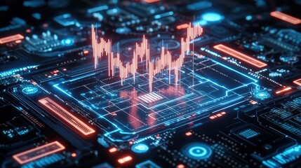 Obraz premium Digital Network Insights during Stormy Markets