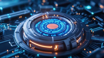 Futuristic Circuit Design with Illuminating Effects