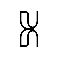 initial letter x unique rounded shape