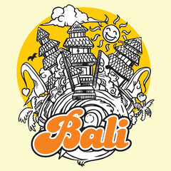 Vintage Retro Pure or Balinese Temple