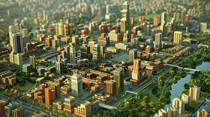 Fototapeta premium 3d city