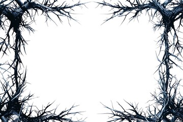 Bold document border with gothic thorns, designed for A4 size with central white area.