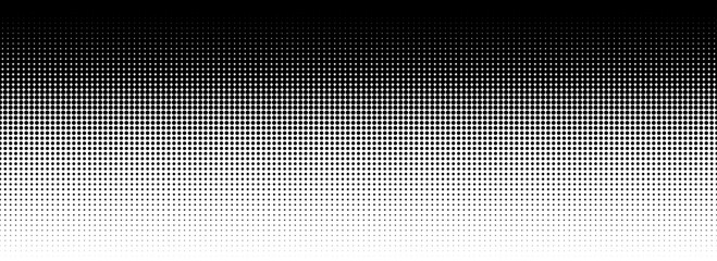 Dotted halftone gradient texture. Vanishing polka dot background. Repeating dots gradation pattern background. Black fading comic pop art overlay backdrop. Halftone raster effect wallpaper. Vector