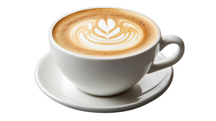 side view of a classic cappuccino cup transparant background