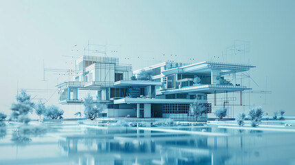 Fototapeta premium 3d render building design