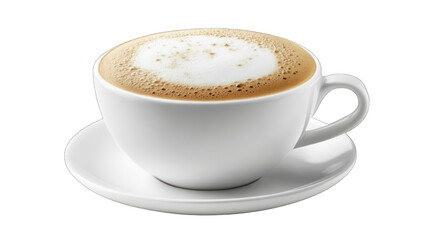 Obraz premium side view of a classic cappuccino cup transparant background