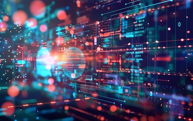 Obraz premium Abstract binary code background. Technology and science concept.