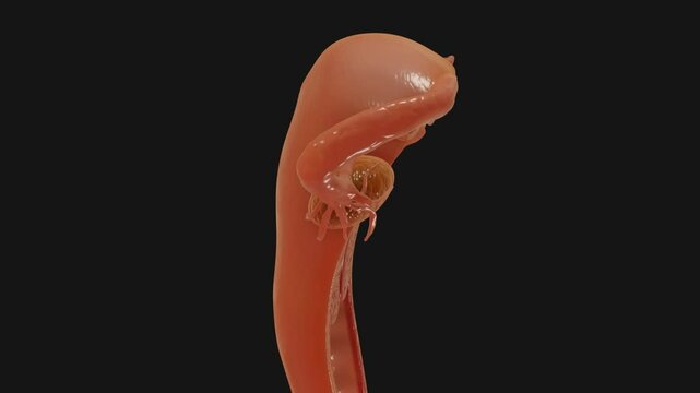 The fallopian tube catches the egg