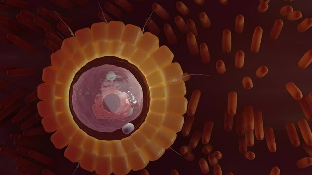 The fertilization of the egg