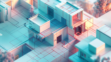 3d render building design