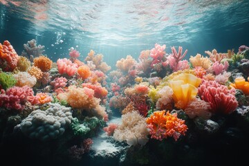 Naklejka premium Vibrant Coral Reef Underwater