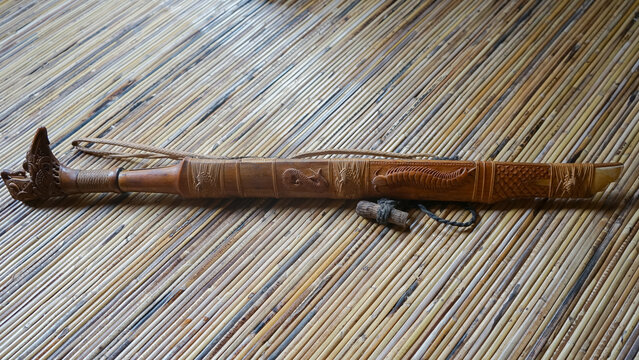 view of traditional weapon of dayak called mandau