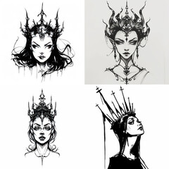 Evil queen tattoo design