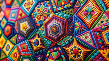 Abstract geometric shapes forming a unique pattern representing creativity and innovation in design