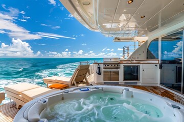 Luxury infinity pool on a luxury cruise ship at Maldives