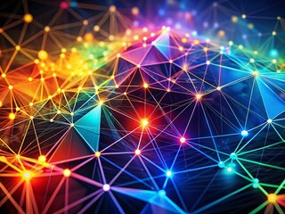 Abstract Triangle Network Structure Representing Digital Connections and Modern Communication Systems