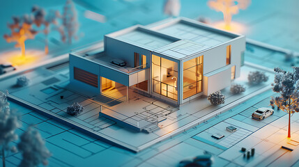 3d render house exterior