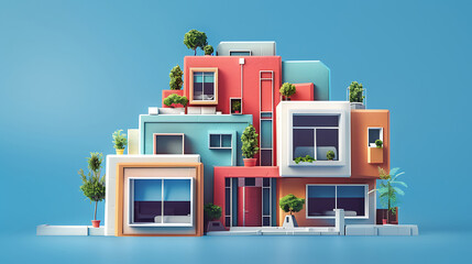 Fototapeta premium 3d render house exterior