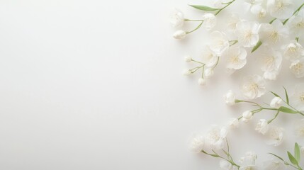 Fototapeta premium A white background with a bunch of white flowers