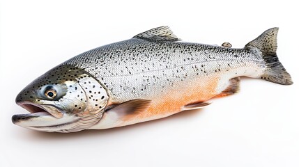 Naklejka premium Salmon isolated on white background
