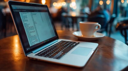 Fototapeta premium Financial Awareness: Laptop with Monday Morning Stock Market Updates