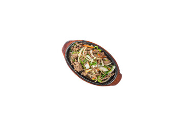 Korean bulgogi png photo with transparent background 투명 배경의 한국식 불고기 png 사진