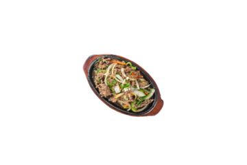 Korean bulgogi png photo with transparent background 투명 배경의 한국식 불고기 png 사진