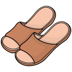 Home slippers cartoon illustration 