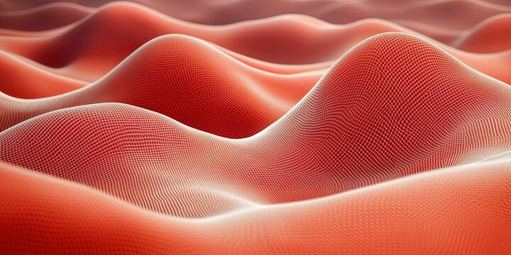 Abstract Red Wave Pattern With White Grid Overlay - Powered by Adobe
