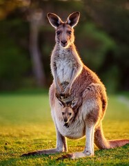 Fototapeta premium kangaroo and baby