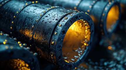 Metallic Pipes with Water Droplets