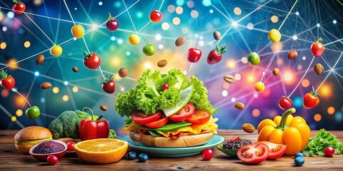 Colorful Connect the Dots Food Illustration for Fun and Engaging Culinary Activities for Kids