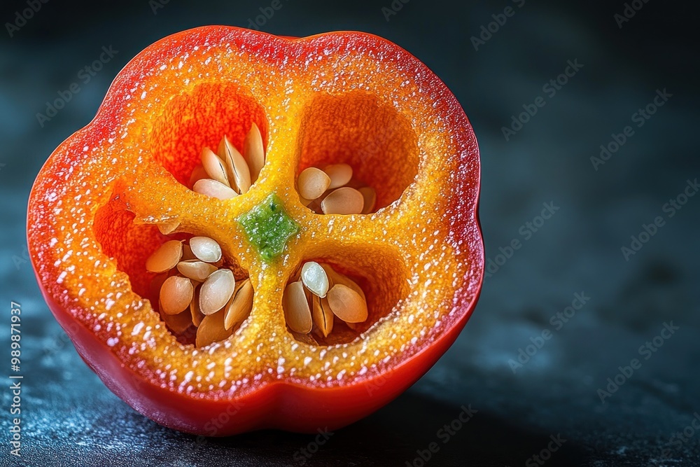 Sticker Close-up of a Red Bell Pepper